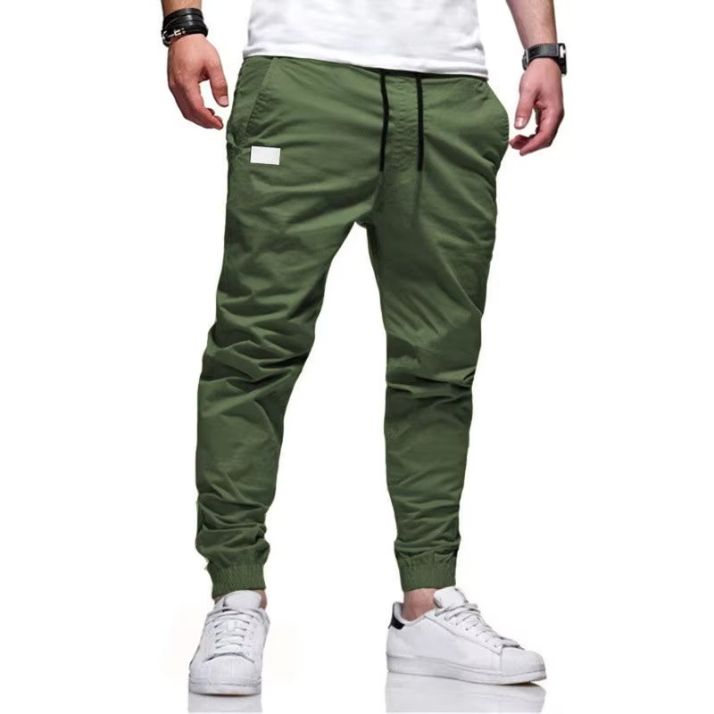 Men's Casual Sports Jogger Pants with Multi-Pocket Design